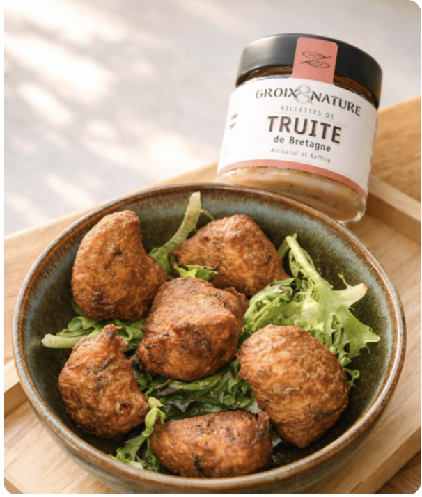 Accras with trout rillettes Accras with trout rillettes